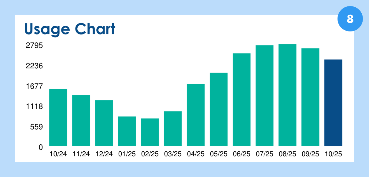 electricity bill usage chart section