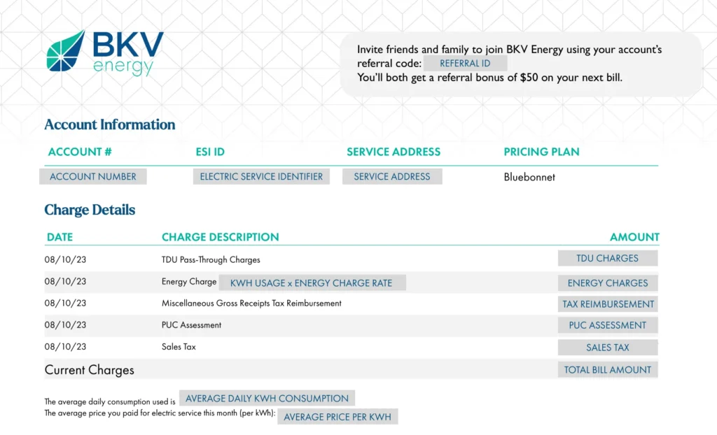 example electricity bill