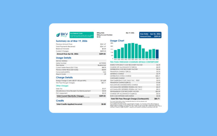 average texas electricity bill