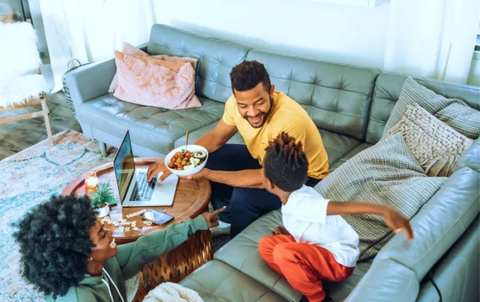 family on the couch