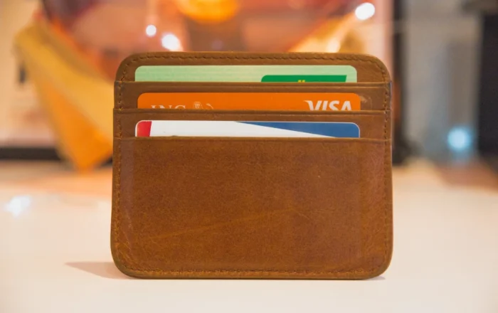 wallet with credit cards
