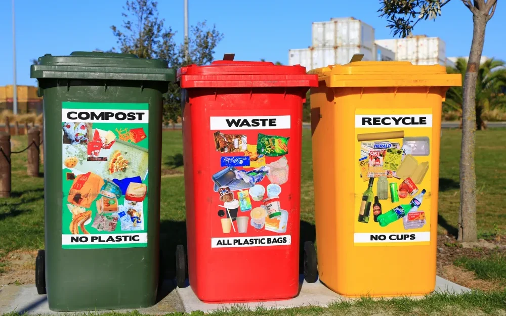 recycling bins