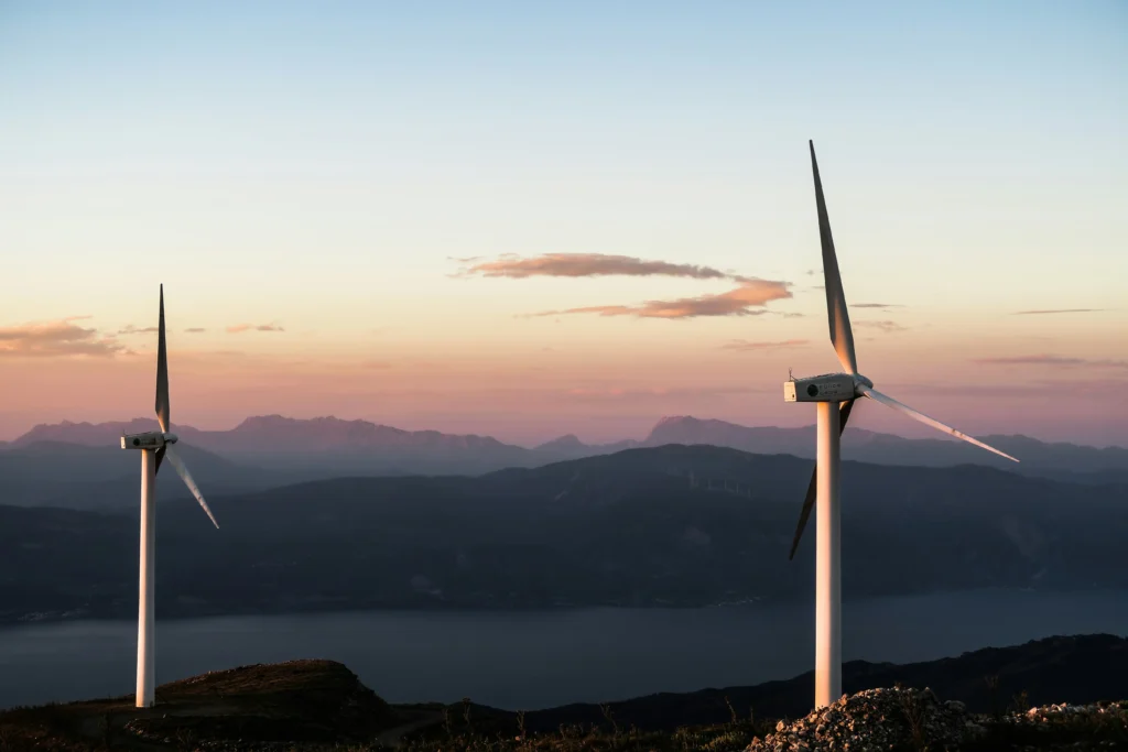 Wind turbines in Patras, Greece