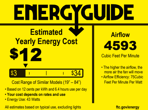ceiling fan energy guide label