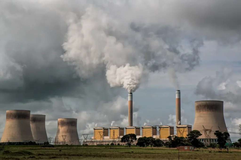 coal power plant burning energy