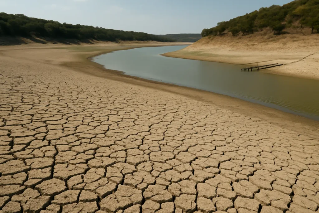 chatGPT generated image of dried up lake in south texas