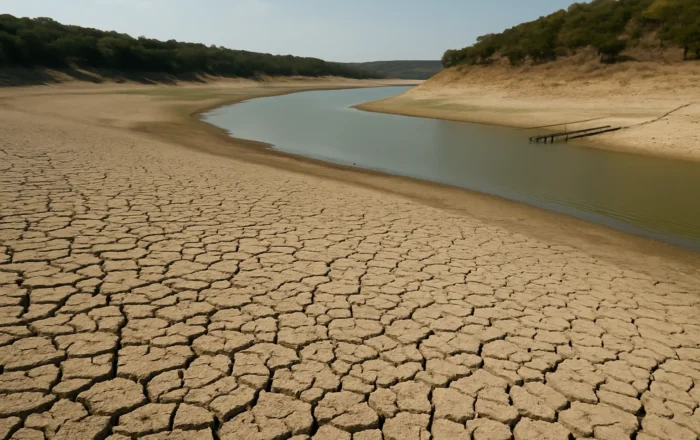 chatGPT generated image of dried up lake in south texas