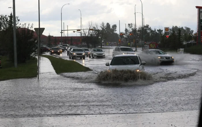 flooded road in Texas