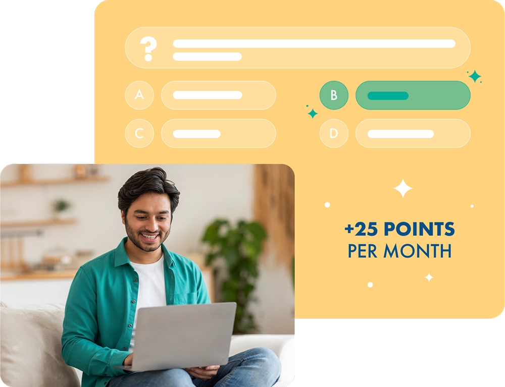 25 reward points per month