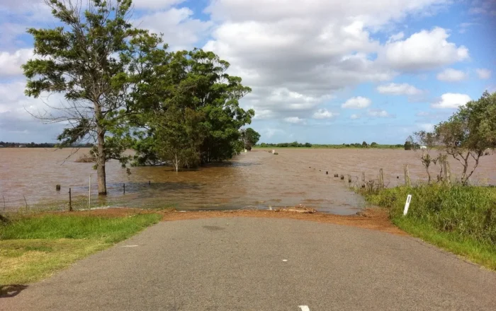 flooded road in Texas