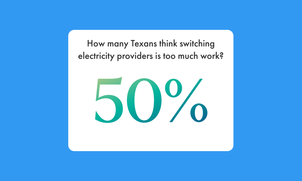50% of texans think switching providers is too much work