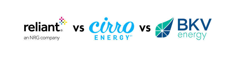 reliant energy vs cirro energy vs bkv energy