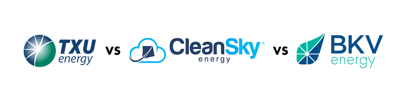 txu energy vs cleansky energy vs bkv energy