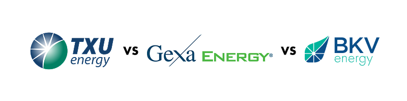 txu energy vs gexa energy vs bkv energy