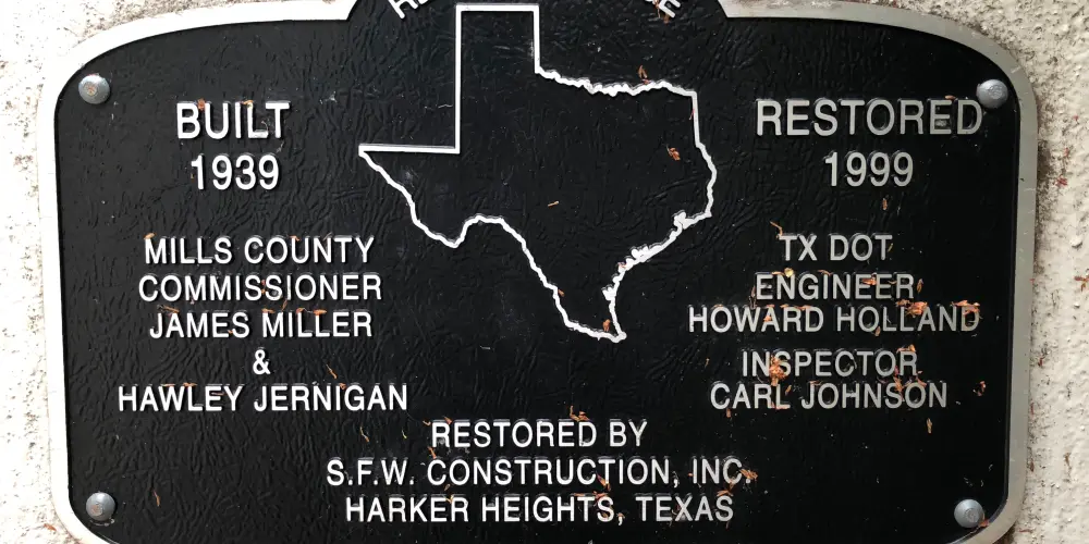 regency bridge plaque in harker heights, texas