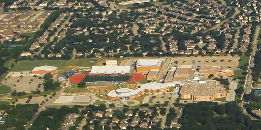 flower mound, aerial view