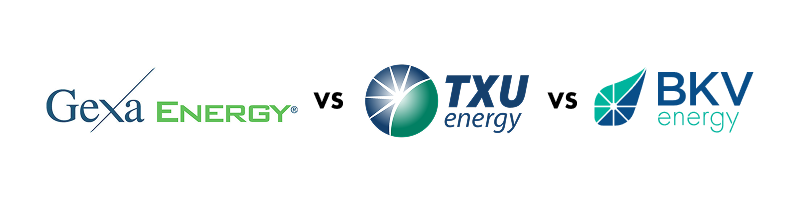 gexa energy vs txu energy vs bkv energy