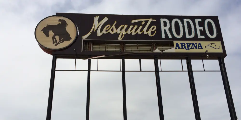 mesquite texas rodeo sign