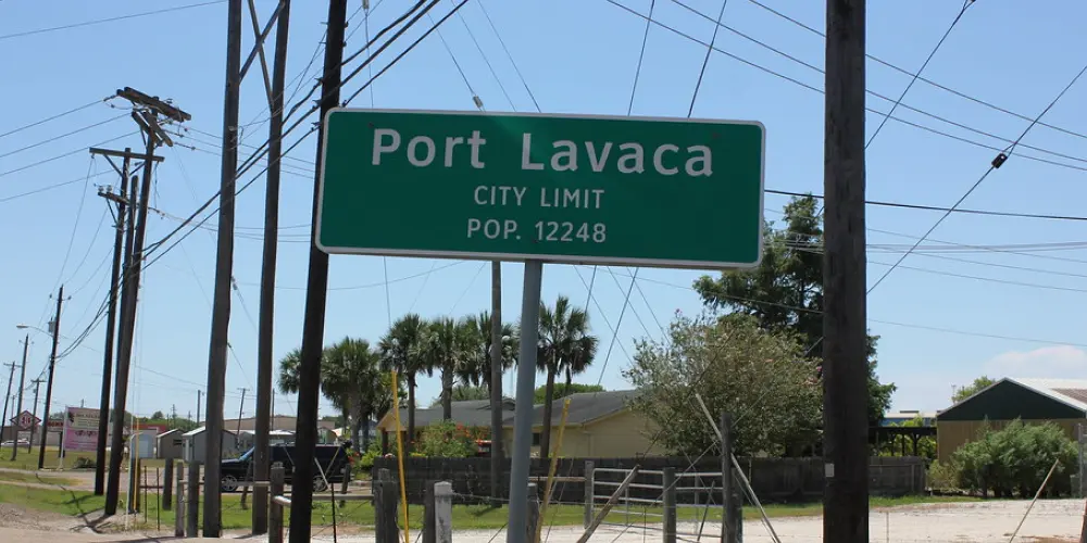port lavaca texas population sign