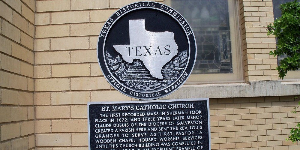 sherman texas historical monument plaque