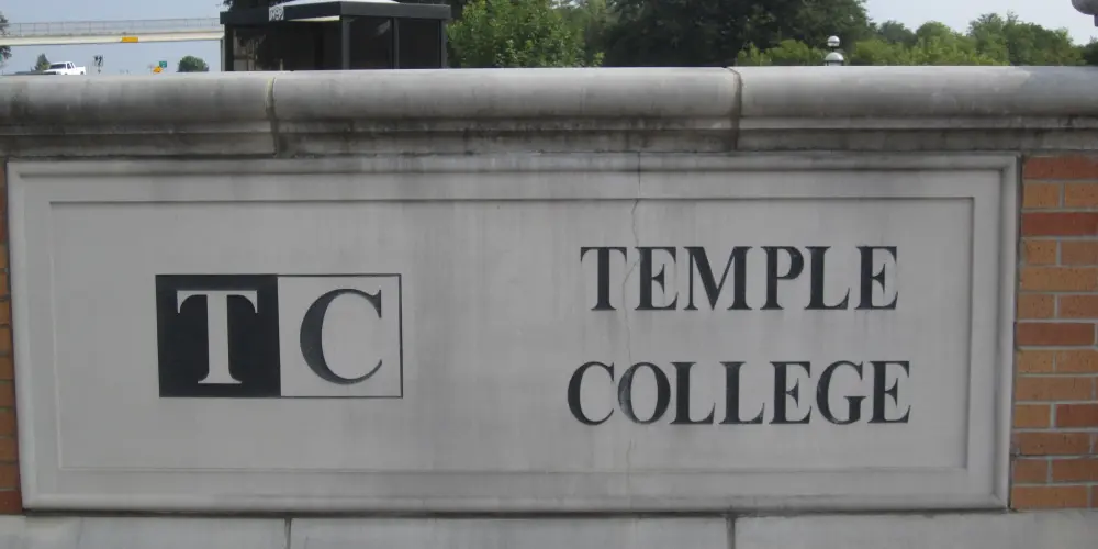temple college welcome sign