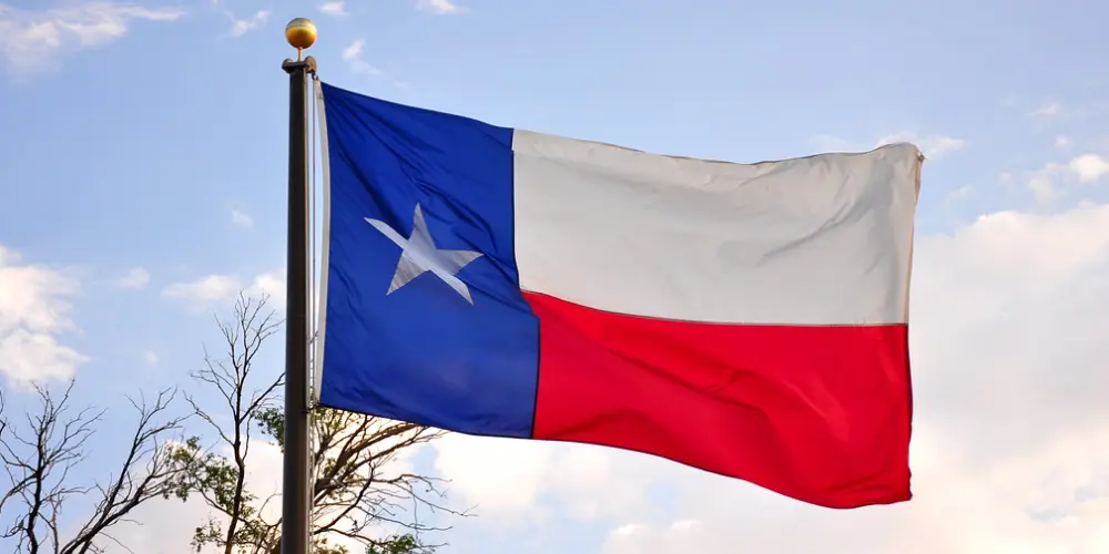 texas flag flying over texas city, texas