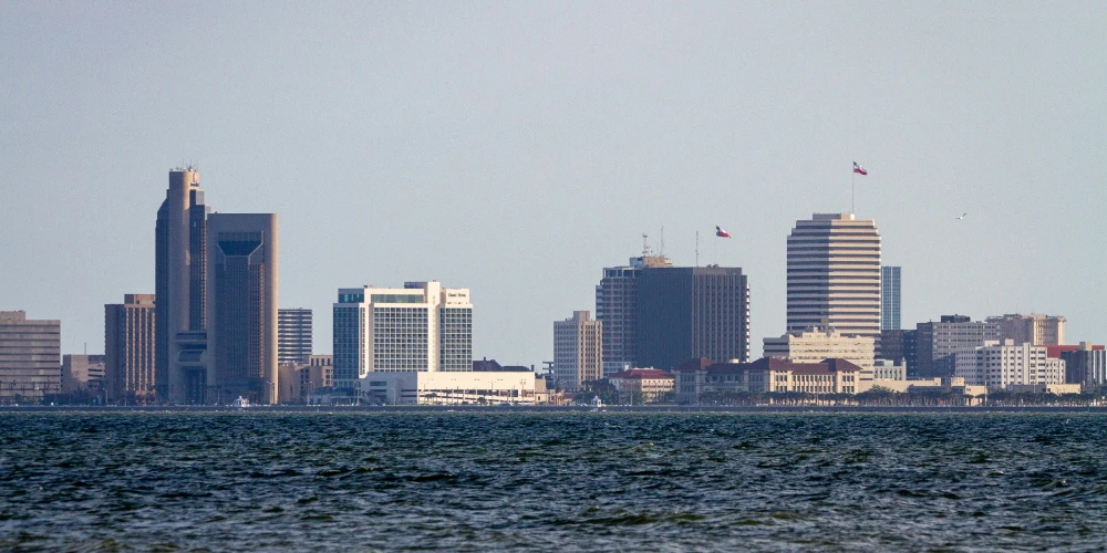 downtown corpus christi from the bay